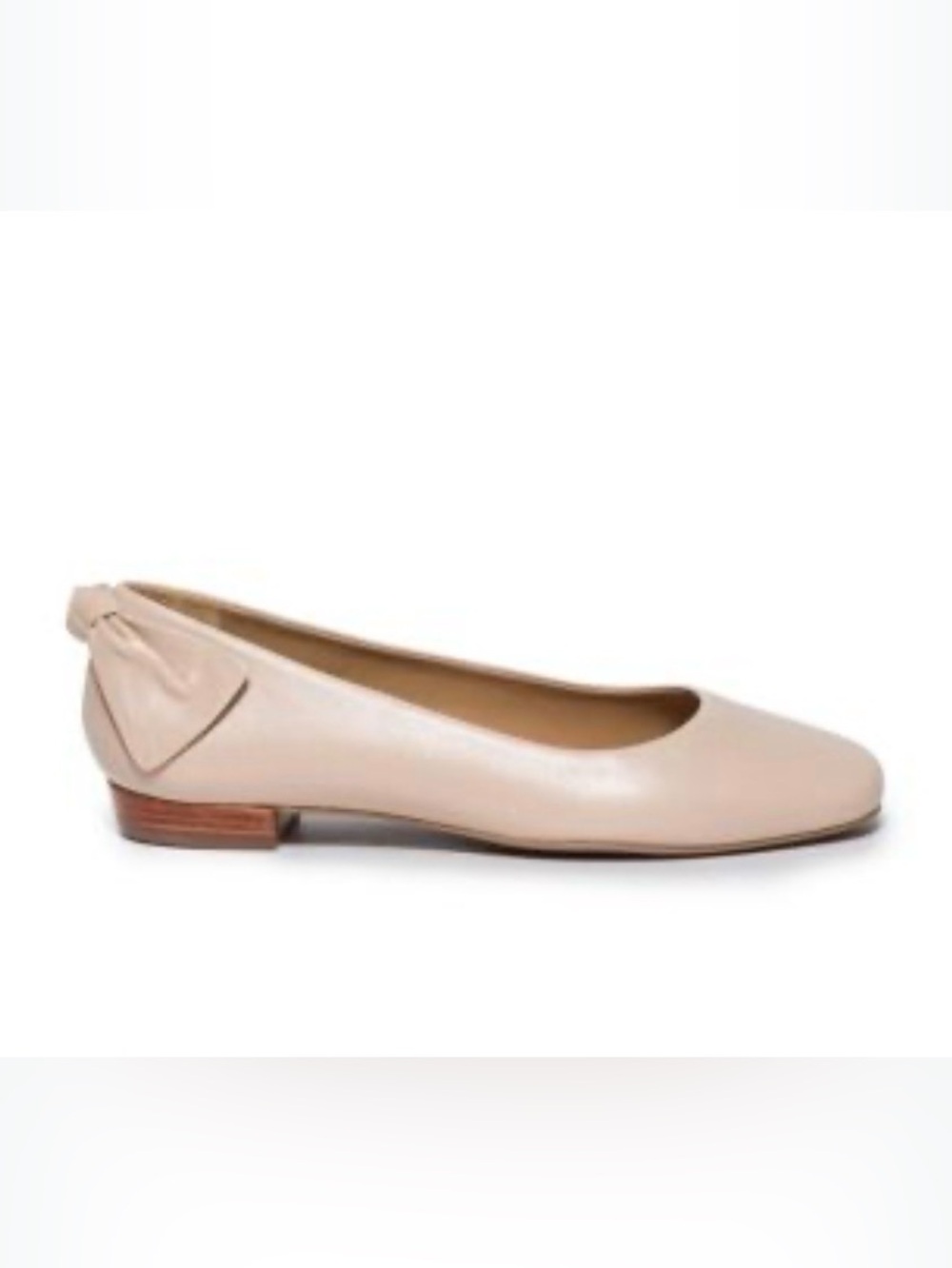 Bernardo Women's 9.5 Eloisa Leather Bow Ballet Flat‎ Nude Blush NEW